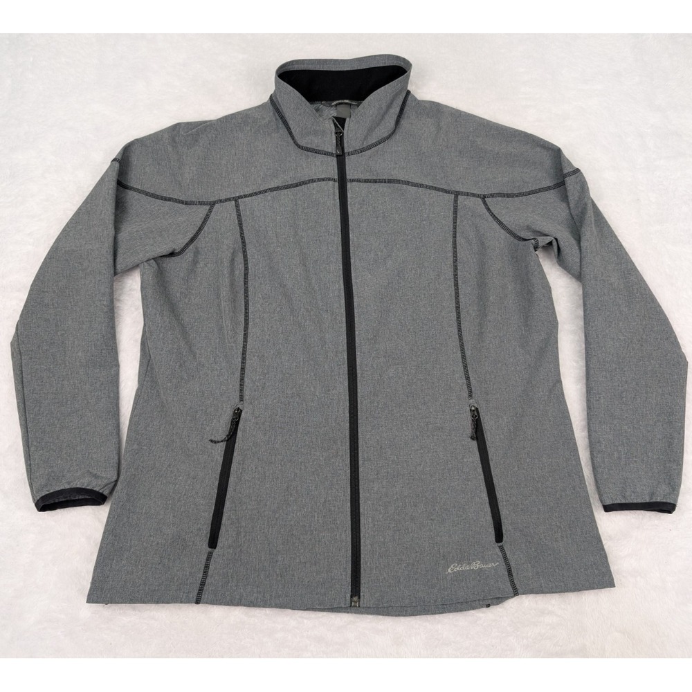 Eddie Bauer Full‎ Zip Jacket Women's 2XL Gray Lightweight Breathable Poly Blend